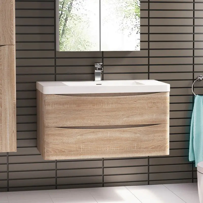Belbagno Belbagno Ancona Wall Hung Vanity 1200mm - White Oak Belbagno