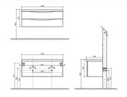 Belbagno Belbagno Ancona Wall Hung Vanity 1200mm - White Oak Belbagno