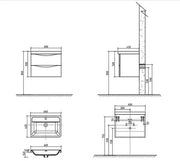Belbagno Belbagno Ancona Wall Hung Vanity 600mm - Gloss White Belbagno
