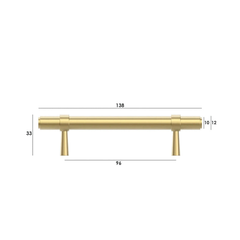 OTTI ASTOR HANDLE BRUSHED BRASS (MULTIPLE SIZES AVAILABLE)