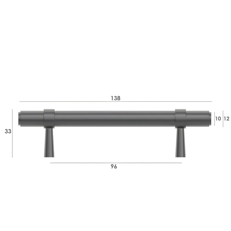 OTTI ASTOR HANDLE GUN METAL (MULTIPLE SIZES AVAILABLE)