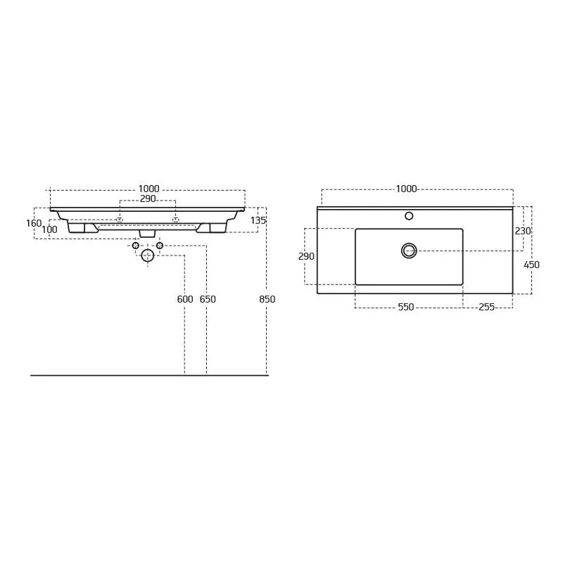 Belbagno Atria De Luxe Wall Hung / Freestanding Vanity 1000mm -  Black Pattern - Aqualux Bathrooms- Belbagno