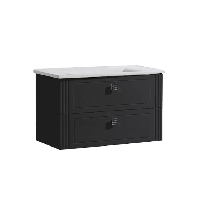 Belbagno Atria De Luxe Wall Hung / Freestanding Vanity 1000mm -  Gloss Black - Aqualux Bathrooms- Belbagno
