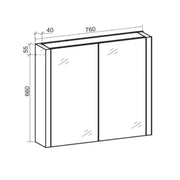Belbagno - Belbagno Alexandra MDF Shaving Cabinet 760mm - Gloss White - Aqualux Bathrooms