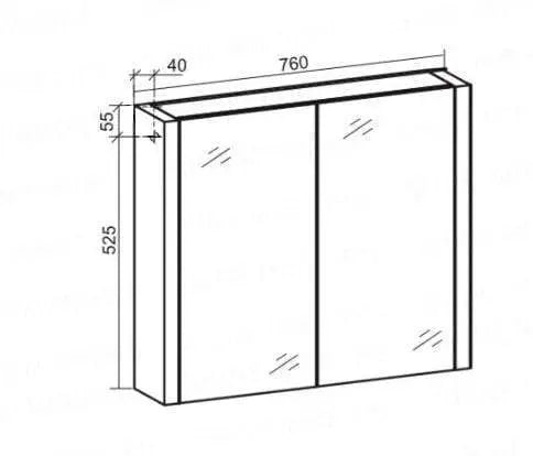 Belbagno - Belbagno Alexandra MDF Shaving Cabinet 760mm- White Oak - Aqualux Bathrooms