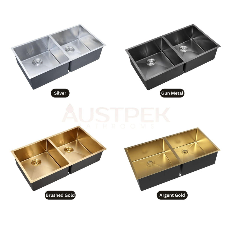 OTTI ARTE 88D DOUBLE BOWL KITCHEN SINK BRUSHED GOLD 880MM