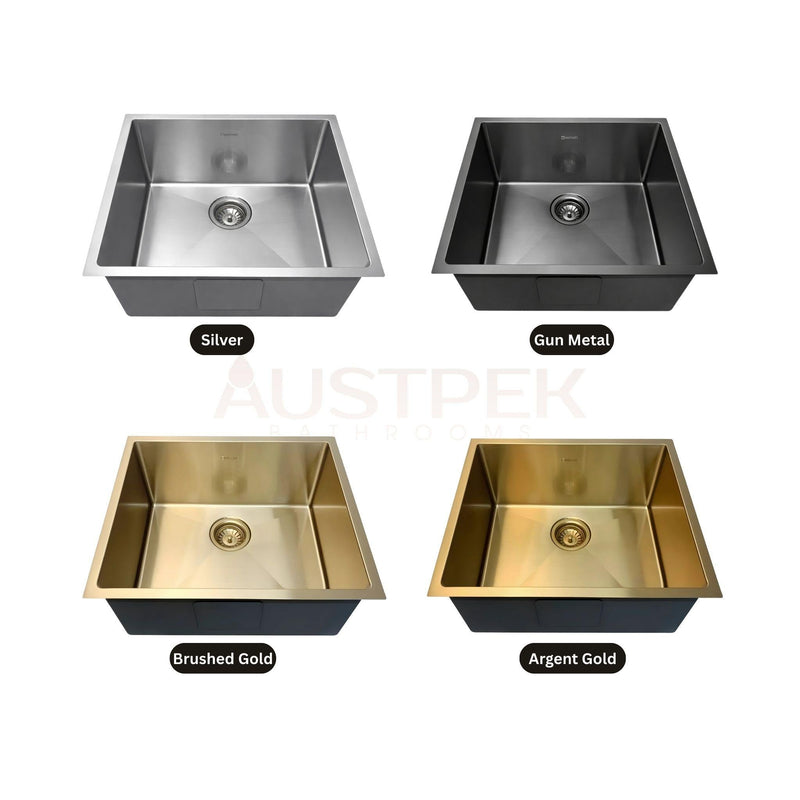 OTTI AXON 45S SINGLE BOWL KITCHEN AND LAUNDRY SINK ARGENT GOLD 450MM
