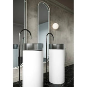 Belbagno - Belbagno Hilton Pedestal Basin 400mm - Black Mist - Aqualux Bathrooms