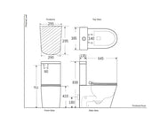 Belbagno - Belbagno Flay-R Rimless Nano Glaze Back To Wall Toilet Suite 665mm - Gloss White - Aqualux Bathrooms