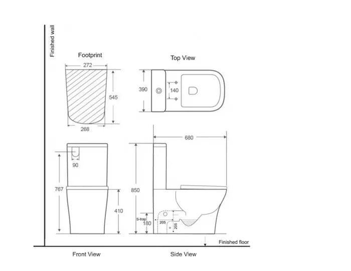 Belbagno - Belbagno Modena Rimless 2.0 Geberit Back To Wall Toilet Suite 680mm - Gloss White - Aqualux Bathrooms