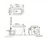 Belbagno - Belbagno Alexander-R Series Wall Faced Pan 540mm - Gloss White - Aqualux Bathrooms