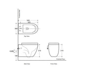 Belbagno - Belbagno Alexander-R Wall Hung Pan 540mm - Gloss White - Aqualux Bathrooms