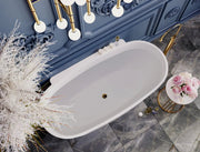 Belbagno - Belbagno Palermo Freestanding Bathtub 1650mm - Semi Gloss White - Aqualux Bathrooms