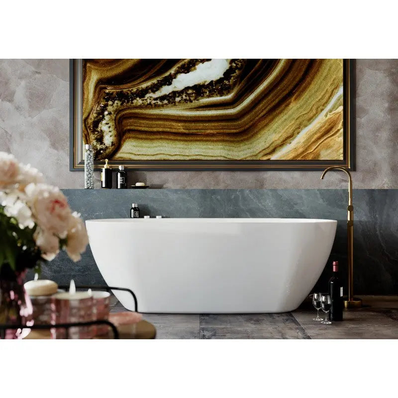 Belbagno - Belbagno Palermo Freestanding Bathtub 1750mm - Semi Gloss White - Aqualux Bathrooms