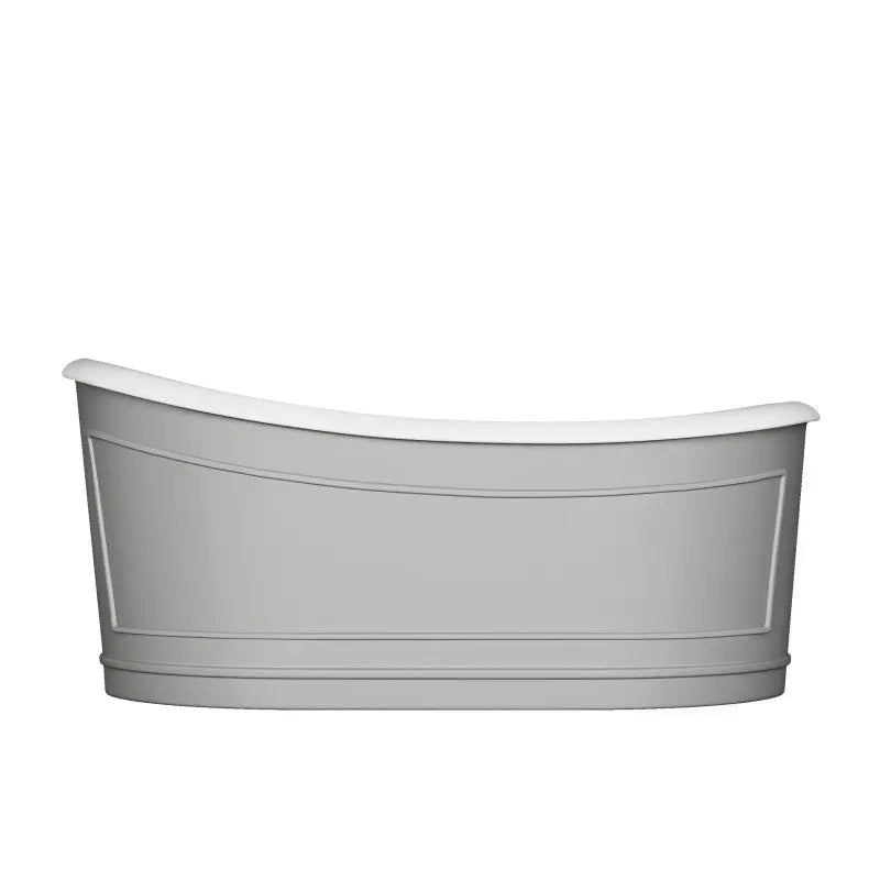 Belbagno - Belbagno Ritz Freestanding Bathtub 1670mm - Matt Grey - Aqualux Bathrooms