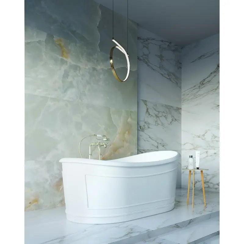 Belbagno - Belbagno Ritz Freestanding Bathtub 1670mm - Matte White - Aqualux Bathrooms