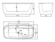Belbagno - Belbagno Terriccio Freestanding Bathtub 1700mm - Matte White - Aqualux Bathrooms