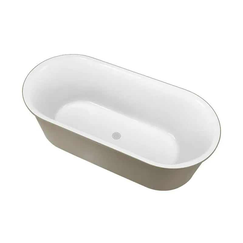 Belbagno - Belbagno Berg Freestanding Bathtub 1500mm - Soft Sand and Gloss White - Aqualux Bathrooms