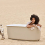 Belbagno - Belbagno Berg Freestanding Bathtub 1700mm - Soft Sand and Gloss White - Aqualux Bathrooms