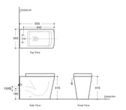 Belbagno - Belbagno Ardente-R Series Wall Faced Pan 555mm - Gloss White - Aqualux Bathrooms