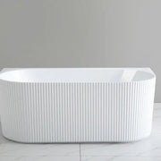 Bari Groove Back To Wall Bathtub 1500mm (No Overflow) - Aqualux Bathrooms- Poseidon