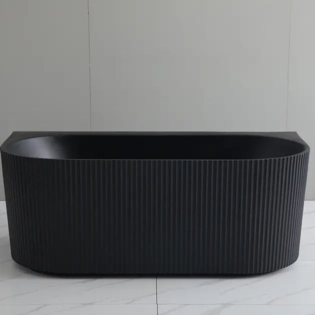 Bari Groove Back To Wall Bathtub 1500mm (No Overflow) - Aqualux Bathrooms- Poseidon
