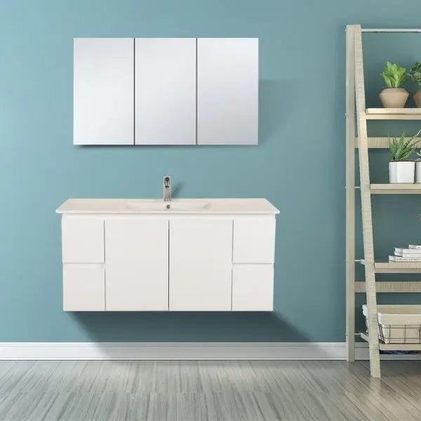 Mercio - BIANCA Wall Hung Vanity 1500mm (Gloss White) - Aqualux Bathrooms