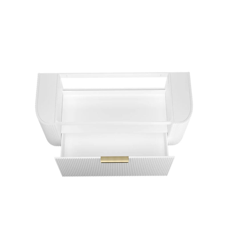 OTTI BONDI MATTE WHITE FLUTED 1200MM CURVE SINGLE BOWL WALL HUNG VANITY (SHOWROOM DISPLAY)