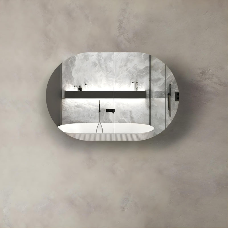 OTTI BONDI SHAVING CABINET BLACK OAK 900X600MM