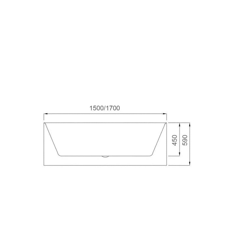 Buillion White Back To Wall Bathtub - Aqualux Bathrooms- Mercio