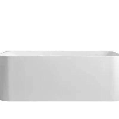 Bullion 1500mm Back To Wall Gloss White Bathtub - Aqualux Bathrooms- Mercio