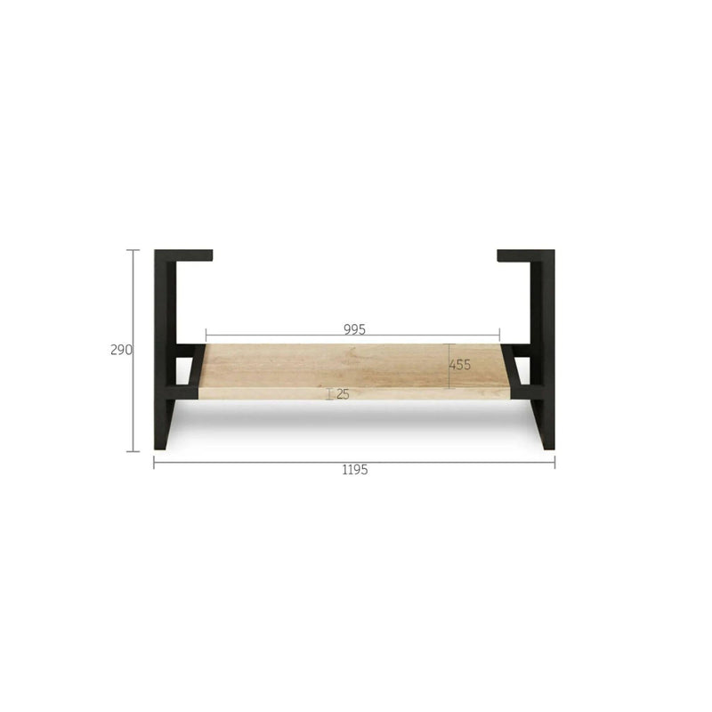 OTTI BYRON NATURAL OAK 1200MM DOUBLE BOWL FLOOR STANDING VANITY