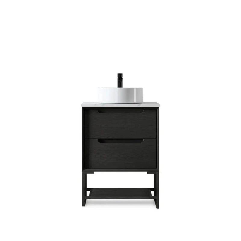 OTTI BYRON BLACK OAK 600MM SINGLE BOWL FLOOR STANDING VANITY