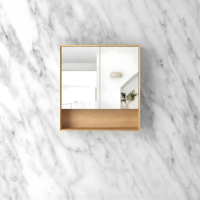 OTTI BYRON WOODLAND OAK MIRROR SHAVING CABINET 750X800MM