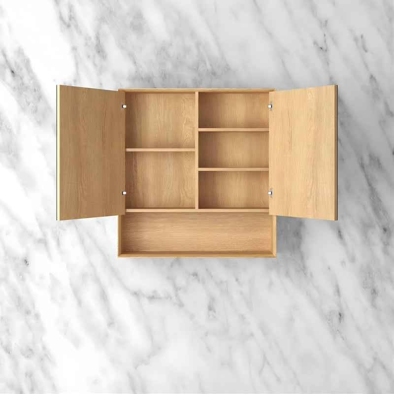 OTTI BYRON WOODLAND OAK MIRROR SHAVING CABINET 750X800MM