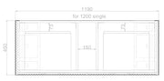 ABS Riva - Riva Bali Freestanding Double Bowl Vanity 1200mm - American Oak - Aqualux Bathrooms
