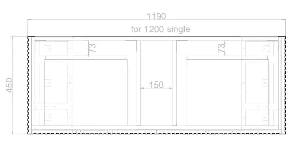 ABS Riva - Riva Bali Freestanding Double Bowl Vanity 1200mm - Matt Black - Aqualux Bathrooms