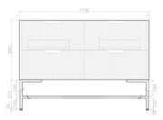ABS Riva - Riva Bali Freestanding Double Bowl Vanity 1200mm - Matt White - Aqualux Bathrooms