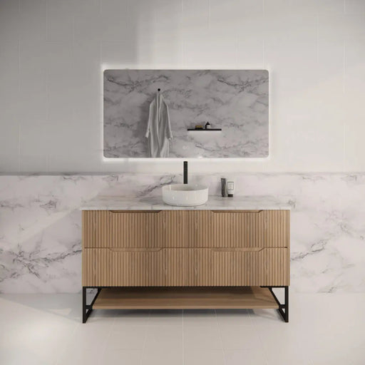 ABS Riva - Riva Bali Freestanding Single Bowl Vanity 1500mm - American Oak - Aqualux Bathrooms