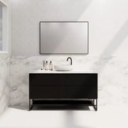 ABS Riva - Riva Bali Freestanding Single Bowl Vanity 1500mm - Matt Black - Aqualux Bathrooms