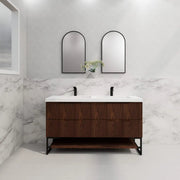 ABS Riva - Riva Bali Freestanding Double Bowl Vanity 1500mm - Brown Oak - Aqualux Bathrooms
