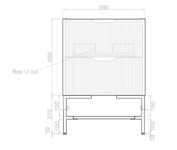 ABS Riva - Riva Bali Freestanding Vanity 600mm - Brown Oak - Aqualux Bathrooms