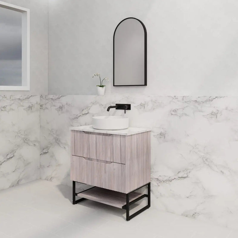 ABS Riva - Riva Bali Freestanding Vanity 750mm - Matt White - Aqualux Bathrooms