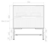 ABS Riva - Riva Bali Freestanding Vanity 750mm - Matt White - Aqualux Bathrooms