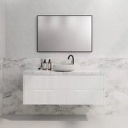 ABS Riva - Riva Bali Wall Hung Single Bowl Vanity 1500mm - Matt White - Aqualux Bathrooms