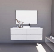 ABS Riva - Riva Bali Wall Hung Single Bowl Vanity 1500mm - Matt White - Aqualux Bathrooms