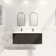 ABS Riva - Riva Bali Wall Hung Double Bowl Vanity 1500mm - Matt Black - Aqualux Bathrooms