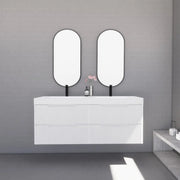 ABS Riva - Riva Bali Wall Hung Double Bowl Vanity 1500mm - Matt White - Aqualux Bathrooms