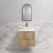 ABS Riva - Riva Bali Wall Hung Vanity 600mm - American Oak - Aqualux Bathrooms
