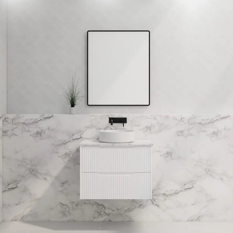 ABS Riva - Riva Bali Wall Hung Vanity 750mm - Matt White - Aqualux Bathrooms